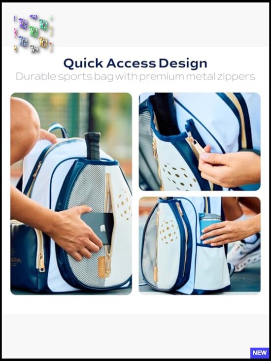 Pickleball Backpack with Paddle Holder Large Capacity Travel main image 4